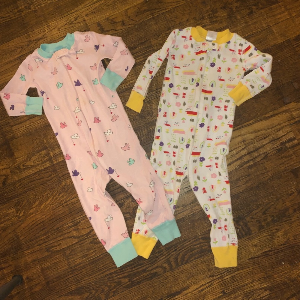Hanna Andersson Girls zip up pajamas 85 us 2